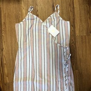 WAYF Women's Wrap Midi Dress Large Dusty Rose